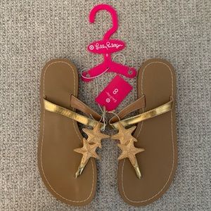 Lilly Pulitzer for Target gold sandals, size 8